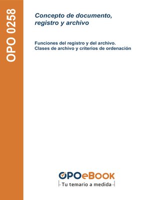 cover image of Concepto de documento, registro y archivo